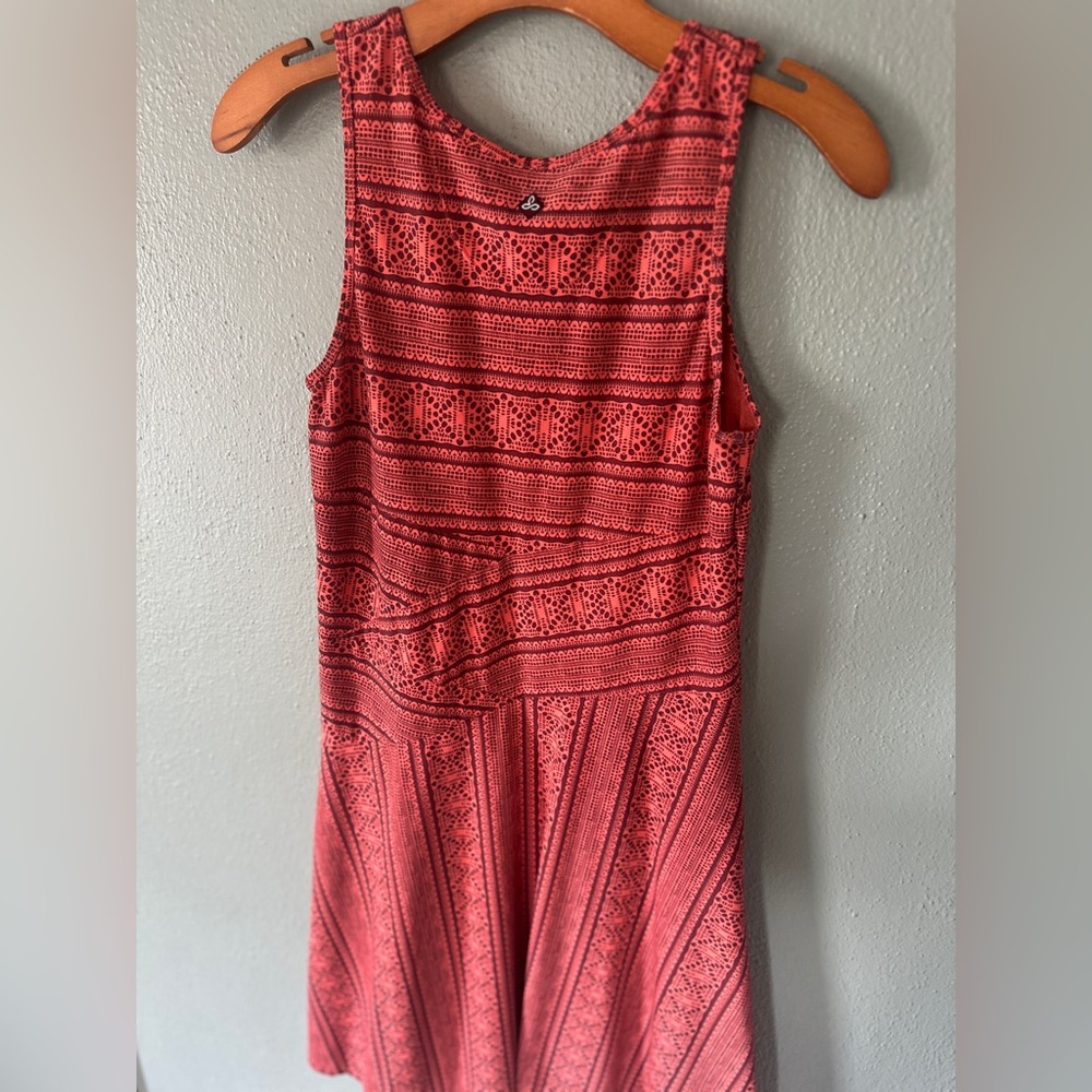 prAna Amelie tribal geometric pattern Tank Dress | coral/raisin S - Picture 6 of 11